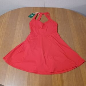 Halara Red Backless Twisted Active Dress Womens Medium Workout Easy Peezy
